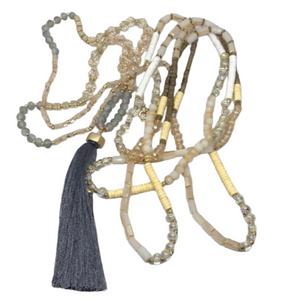 Curated bundle layered look Loft and More necklaces long extra long tassel beads